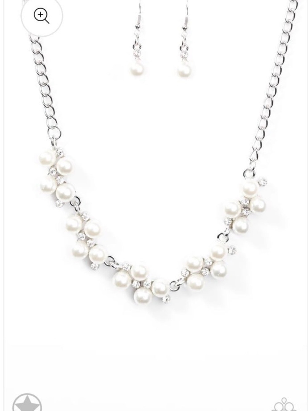 Set of 3 Paparazzi “Love Story” White Pearl & Silver Tone Crystal Necklace Sets